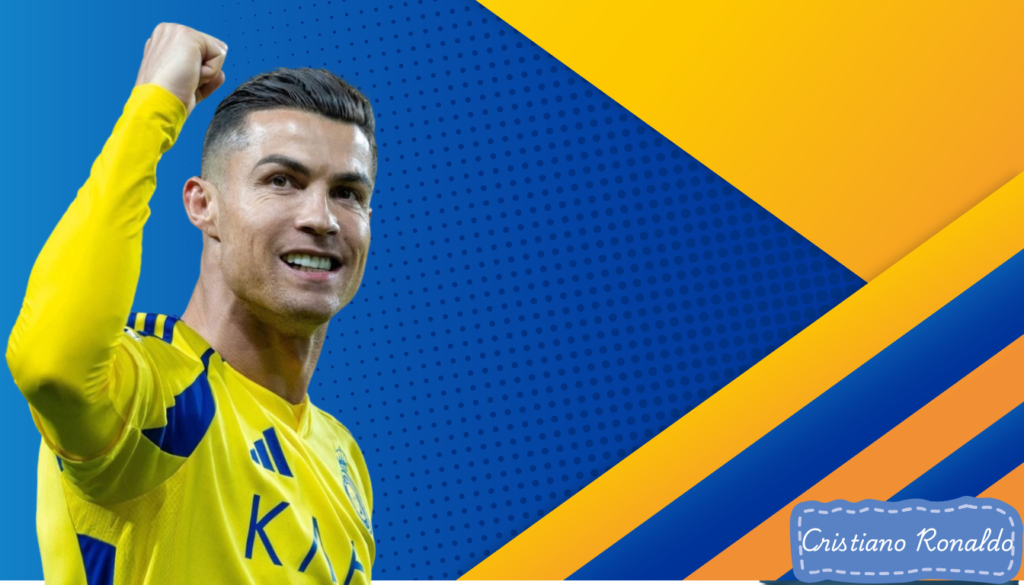 Ronaldo celebrating a goal in Al-Nassr colors
